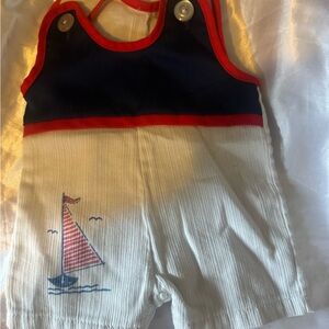 Vintage Nautical Baby Romper with Sailboat Design